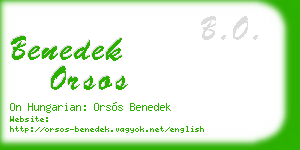 benedek orsos business card